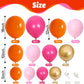 Pink And Orange Balloons Arch Kit, 122 Pcs Hot Pink Orange With Metallic Gold Latex Balloon Garland, Pastel Pink Orange Gold Bal