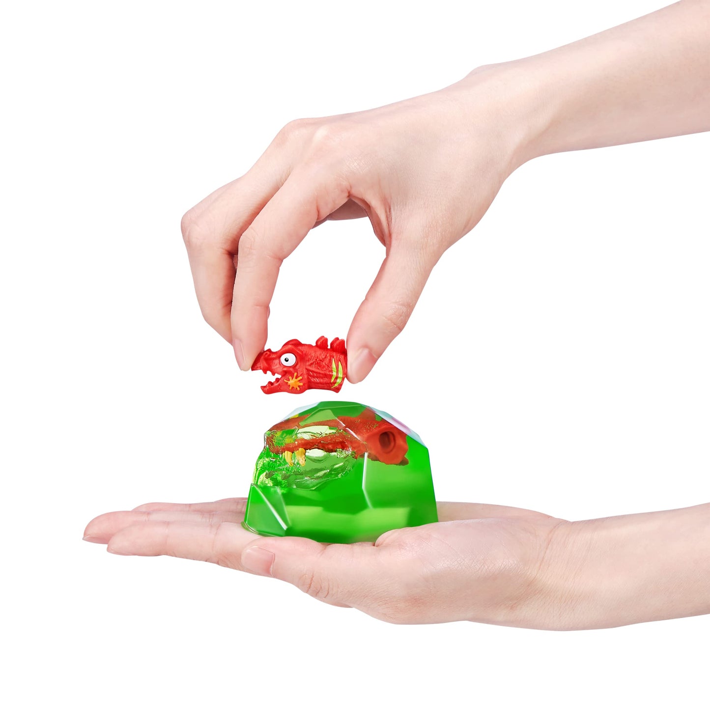 ZURU SMASHERS Mini Jurassic Dino Egg - Light Up Stegosaurus Toy, Plastic Fossil with Volcano Slime, Model 74107D for Kids