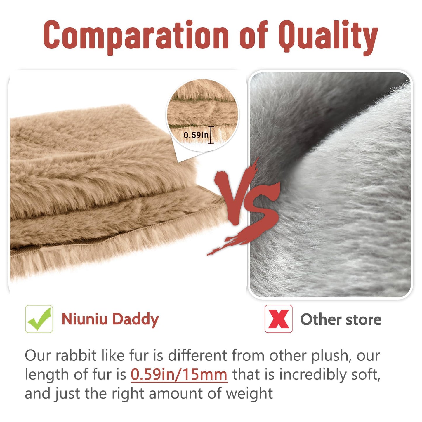 Niuniu Daddy 20'' | 3.3 Pound Bunny Weighted Stuffed Animals for Kids Adults, Soft Rabbit Plush Animal Calming Toys for Sleeping