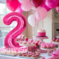 Suwen 40 Inch Hot Pink Large 2 Number Balloons Big Foil Helium Number Balloons 0-9 Jumbo Happy 2Nd Mylar Birthday Party Decorati