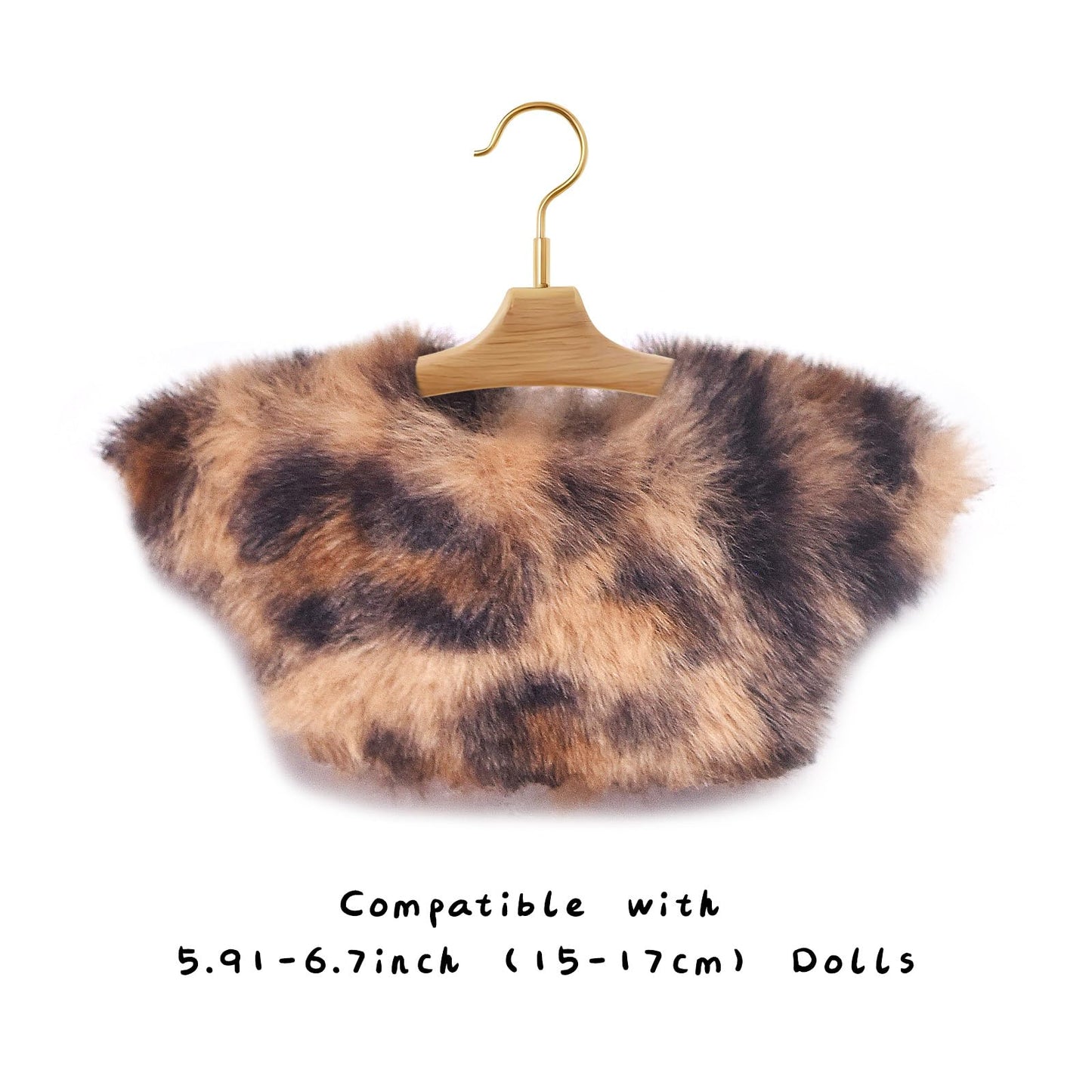 WASAFV Clothes for Labubu (NO Doll) fit 17cm/6.69''  enhanced Outfit with Accessories  Soft & Stylish Hand-Woven Doll Set  Leopard Clothes