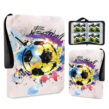 ShrewdYuya Soccer Card Binder-440 Pockets enhanced Trading Card Binder  Double-Side Collectible Sports Cards Binder Compatible with Soccer/Baseball/Football Cards  Waterproof PU Zippered Card Holder