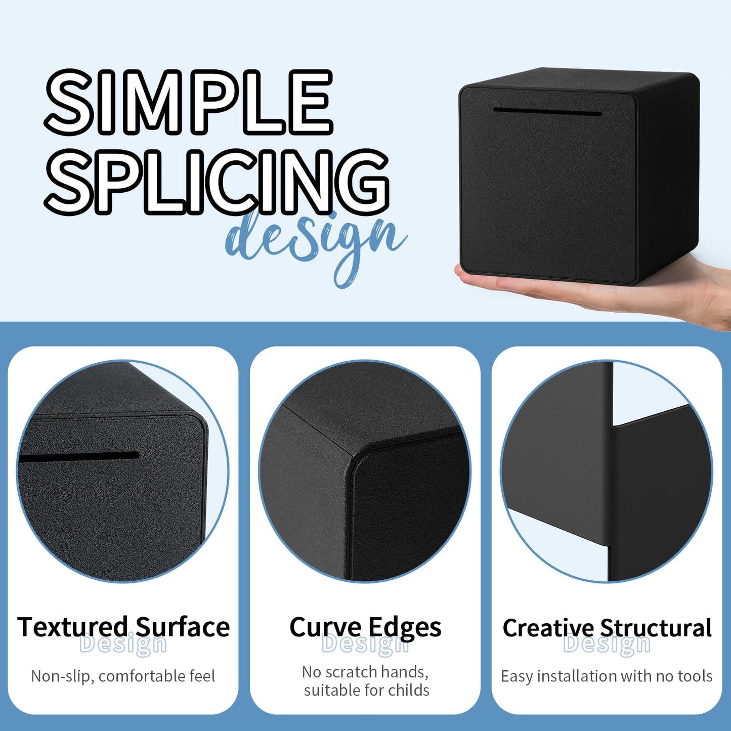 6 Piggy Bank for mature-themeds 2024NEW Must Break to Open mature-themed Piggy Bank for Cash  Interactive DIY Assembled Unopenable Money Savings Box (Black)