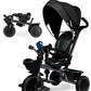 KRIDDO 7-in-1 Tricycle Stroller for Toddlers 18 Months to 5 Years, Adjustable Push Handle, Rotatable Seat, Cup Holder and Retrac