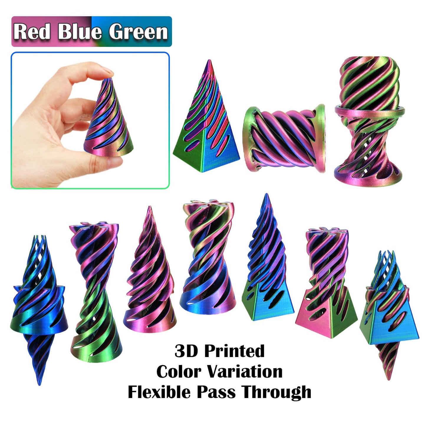 3D Printed Impossible Pyramid Passthrough Sculpture, Cone Fidget Toy, Impossible Cylinder Anxiety Relief Toy, Magic Impossible P