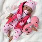Charex Reborn Baby Dolls Black Girl, 22 Inches Realistic Baby Dolls That Look Real, Lifelike Vinyl African American Newborn Baby Doll Lucy With Weighted Cloth Body, Birthday Gift Toy For Kids Age 3+
