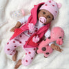 Charex Reborn Baby Dolls Black Girl, 22 Inches Realistic Baby Dolls That Look Real, Lifelike Vinyl African American Newborn Baby Doll Lucy With Weighted Cloth Body, Birthday Gift Toy For Kids Age 3+