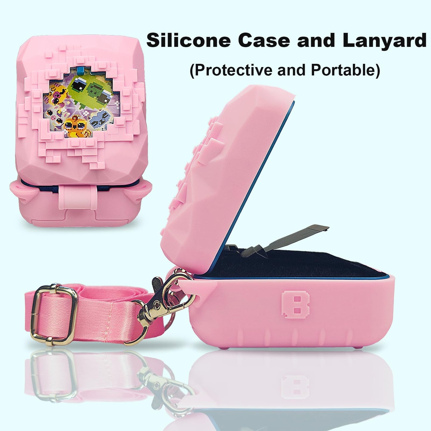 Silicone Cover Case For Bitzee Magicals Interactive Toy Digital Pet And Case, Protective Skin Sleeve For Bitzee Magicals Virtual Electronic Pets Accessories(Case For Bitzee Magicals Pet) (Pink)