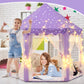 Kixinwa Purple Princess Tent For Girls, Kids Play Tent With Led Large Star Lights, Castle Playhouse Tent For Children Toddlers I
