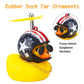Wonuu Rubber Duck Car Ornaments Yellow Duck Car Dashboard Decorations Cool Glasses Duck With Propeller Helmet (White Smile-Yello