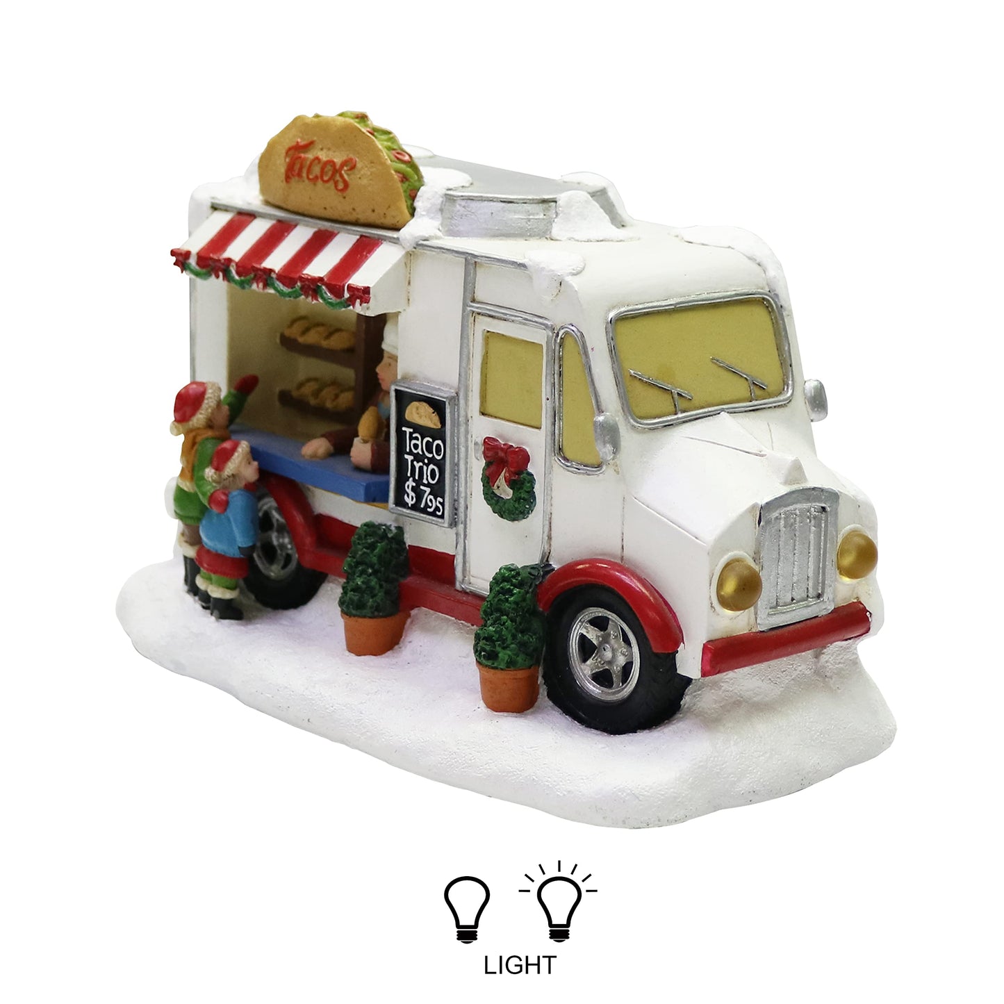 MOMENTS IN TIME LED Lighted Taco Truck Scene, Hand-Painted Resin Holiday Décor, Model NM-X10001