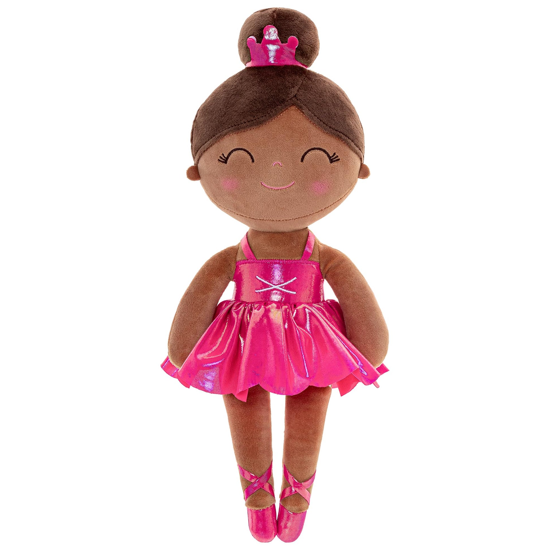 Gloveleya Baby Doll Ballerina Girl Gift Ballerina Plush Soft Doll Colorful Haze Gold Ballet Series-Rose Red 13 Inch With Gift Box
