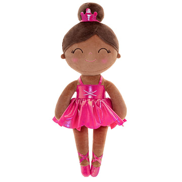 Gloveleya Baby Doll Ballerina Girl Gift Ballerina Plush Soft Doll Colorful Haze Gold Ballet Series-Rose Red 13 Inch With Gift Box