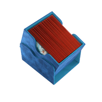 Sidekick 100+ Xl Convertible Deck Box | Sideloading Card Storage With Removable Cover Clips Holds 100 Double-Sleeved Cards In Extra Thick Inner Sleeves Blue Color Made By Gamegenic (Ggs20092Ml)