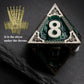 Haxtec DND Dice Set Metal D&D Dice Set with Leather Dice Bag Antique Iron Green Metal Polyhedral Dice for Dungeons and Dragons T