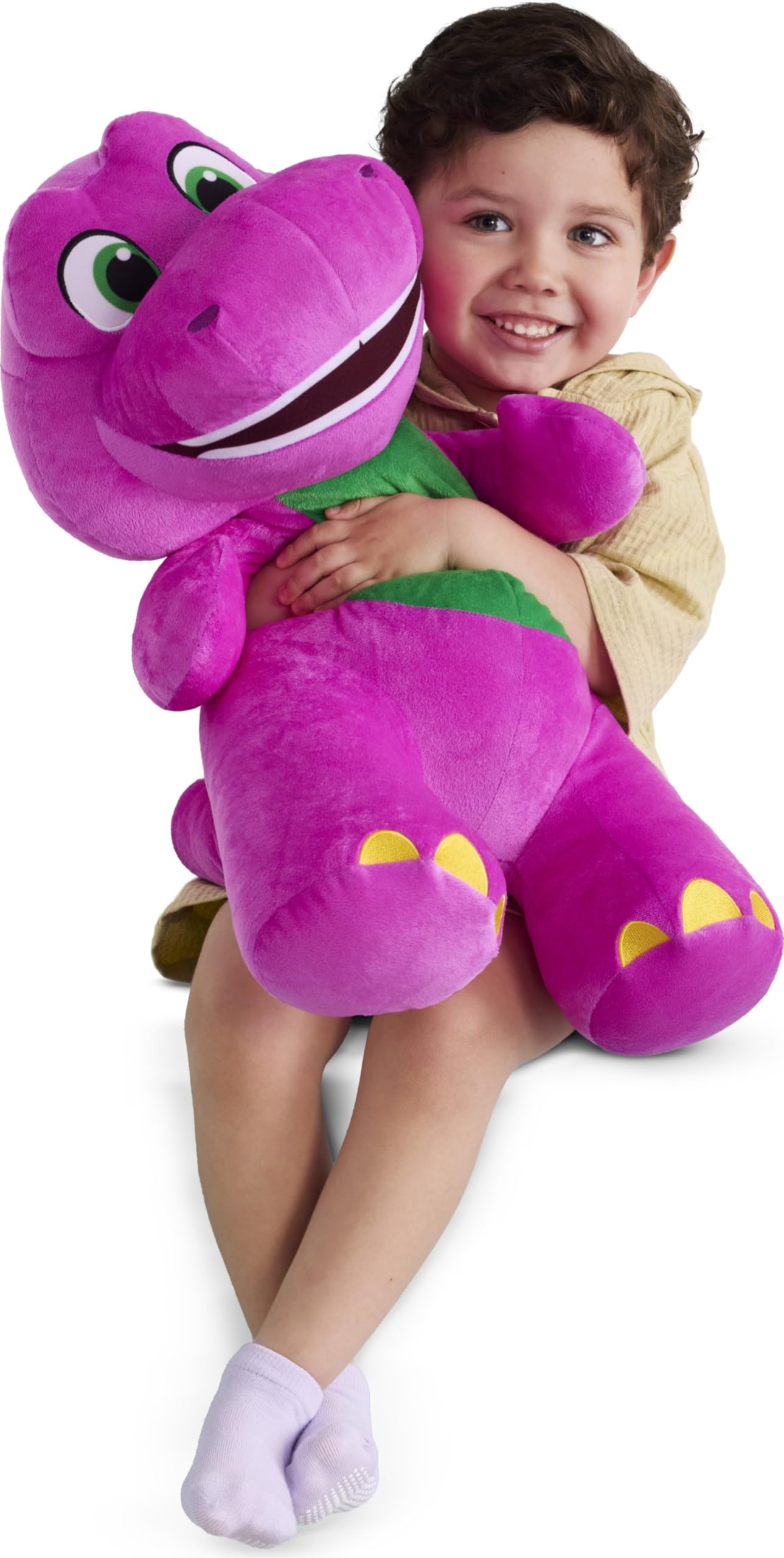 Barney World Toddler Toys by Fisher-Price Tall Plush, 24-inch Figure with Soft Texture for Pretend Play, Kids Ages 2+ Years