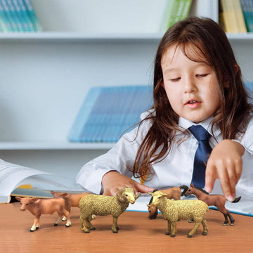 Lc Joycre Farm Animals Playset 6Pcs Cows Sheep Horses Toys Realistic Calves Figures Horses Figurines Sheep For Toddlers Trakehne