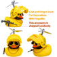 Wonuu Rubber Yellow Duck Toy Car Ornaments Cool Duck Car Dashboard Decorations With Propeller Helmet Sunglasses (Duck-Yellow G)
