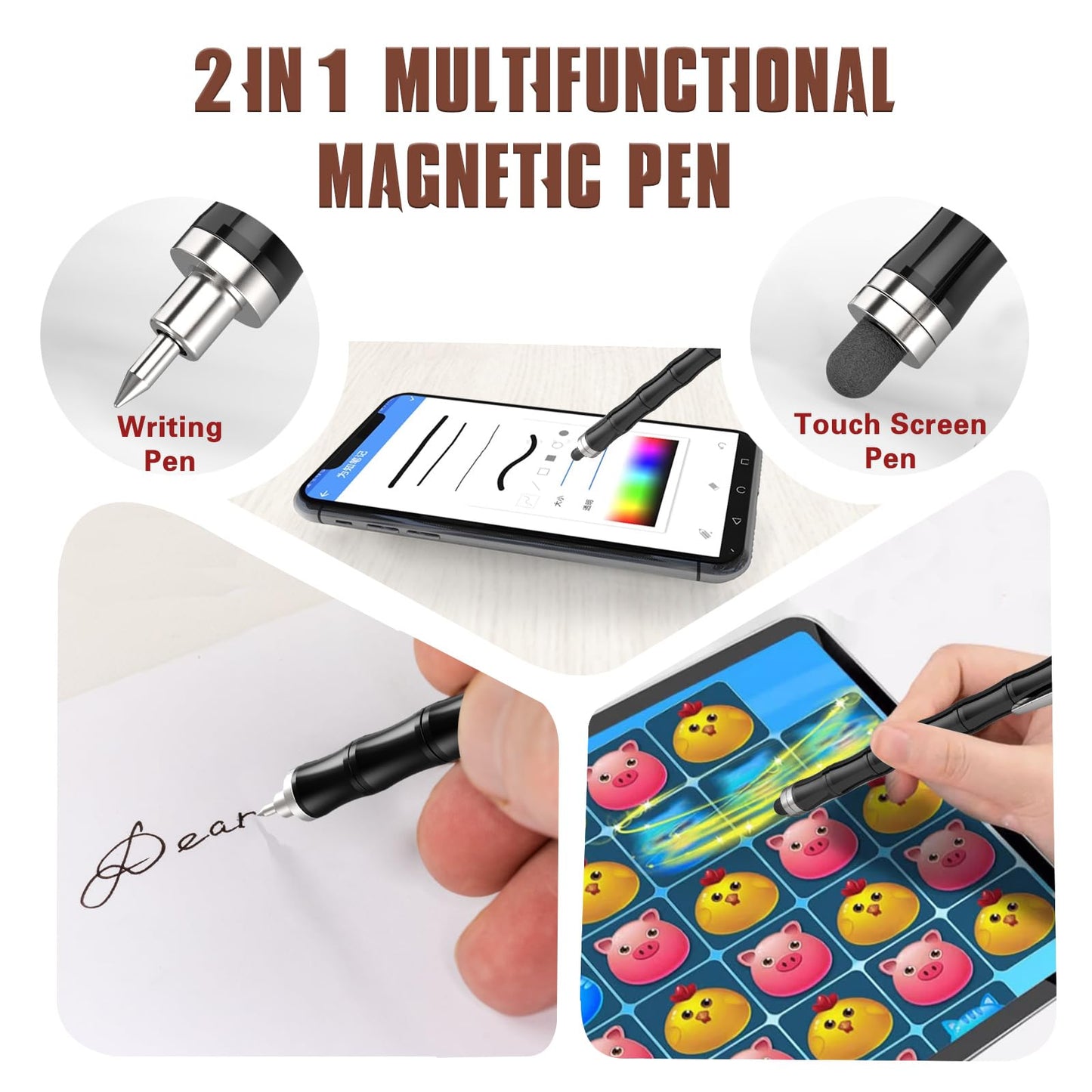 Magnetic Fidget Pen Toys for Teens  Unique Birthday Gifts for Young Men Fun Gifts for Teenage Boys Novelty Christmas Stocking Fillers Gadget for 8 10 11 12 13 14 15 Year Old Boy Engineer Gifts (black)