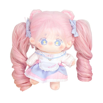 Calembou Plush Doll, 20Cm Cute Cotton Anime Plushie Gift - Stuffed Dress Up Doll With Skeleton (Kawaii - Doll&Clothes - Pink)