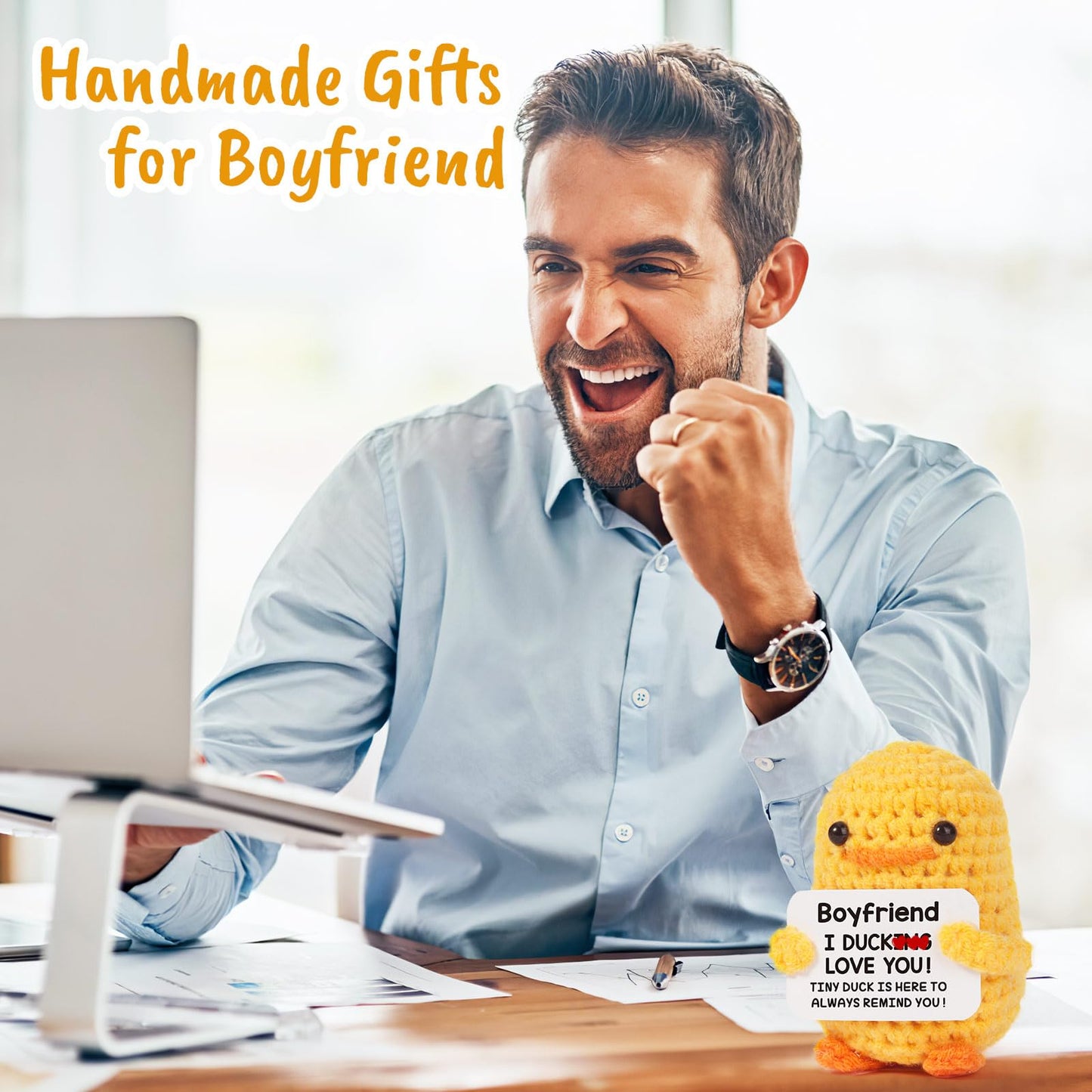 Mbl Boyfriend Birthday Valentines Gifts - I Duck Love You, Funny Handmade Crochet Duck For Boyfriend Birthday Christmas Valentin