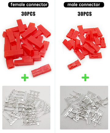 HOPLEX 60Sets JST Servo Connector Kits Plug Male/Female Crimp Pin Cable Kit Compatible JST SYP Futaba servo Wire Extension Cable