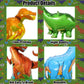Dinosaur Foil Balloons Set (35-50 In), 6 Pieces Large Dinosaur Mylar Helium Balloons For Kids, Giant Cute Dinosaur Birthday Part