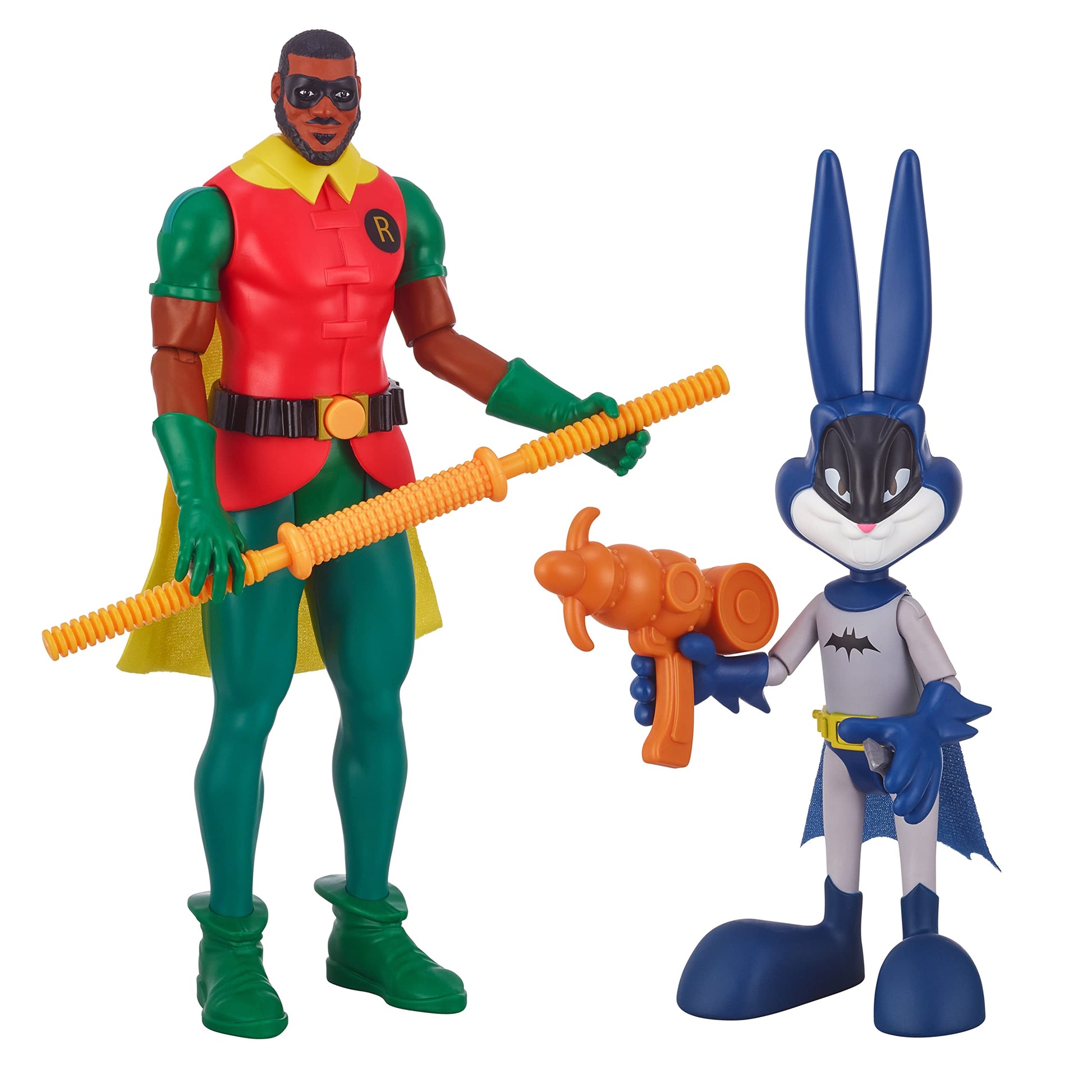 Moose Toys Space Jam: A New Legacy - Dynamic Duo - 12' Lebron James (Robin) & 9' Bugs Bunny (Batman), Multicolor, (14647)