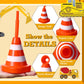 Sawysine 24 Pack Construction Cone Cups With Straws Bulk, Traffic Cones Party Favor Cups 10 Oz Plastic Reusable Kids Race Cups S