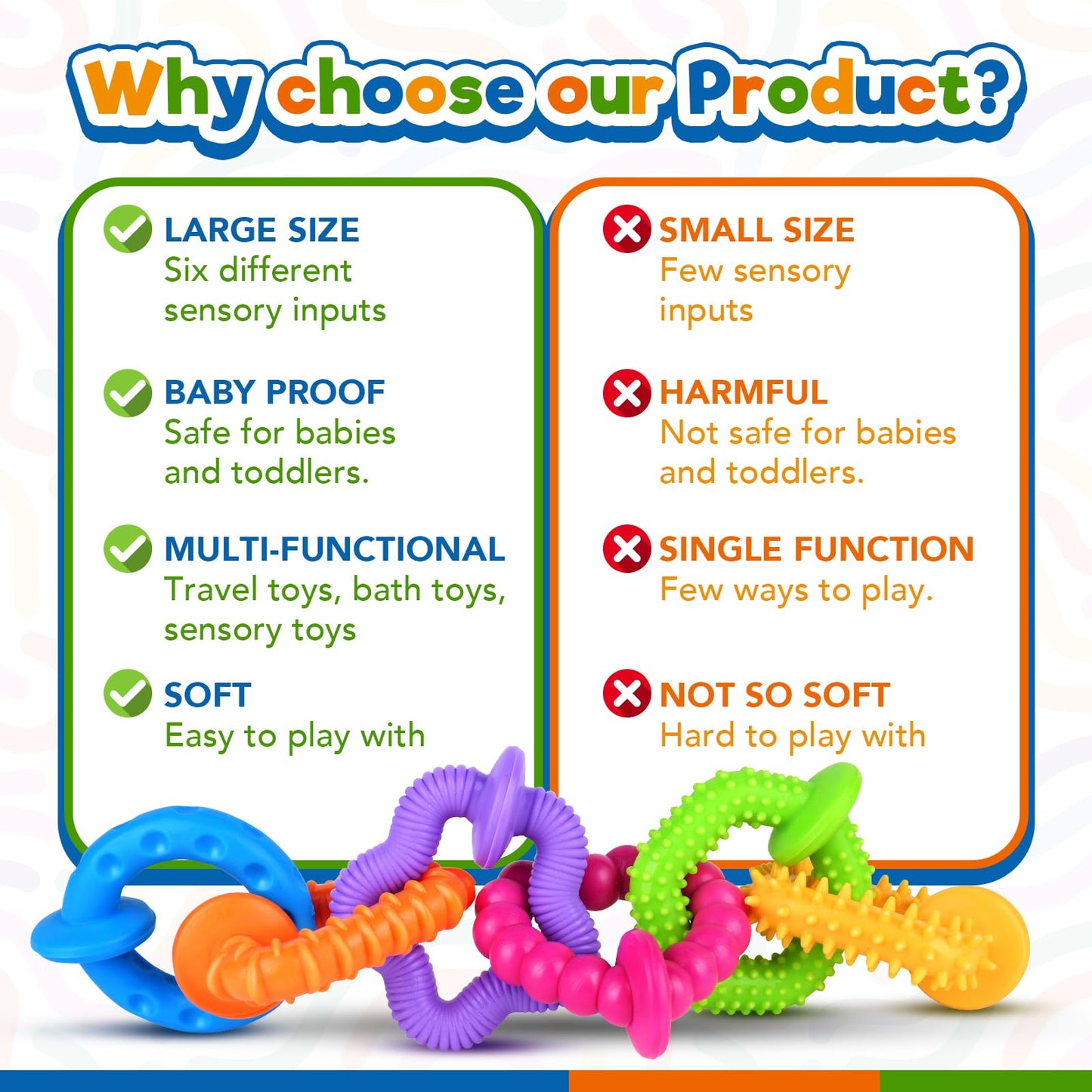 Richtim Bath Toys Toddlers Suction Toys: 6 Pack Colorful Textured Suction Bath Toys For Bathtime - Baby No Hole Bath Toys