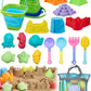 Beach Toys For Toddlers 1-3, Beach Toy Sand Toy For Kids Ages 4-8, 2 Collapsible Sand Bucket And Shovels, Mesh Bag, Sand Castle