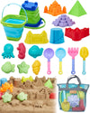 Beach Toys For Toddlers 1-3, Beach Toy Sand Toy For Kids Ages 4-8, 2 Collapsible Sand Bucket And Shovels, Mesh Bag, Sand Castle