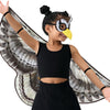 Irolewin Double-Sided Owl-Bird-Wings-Costume For Kids Toddler Animal Dress-Up Cape 3D Bird Mask Boys Girls Jungle Party Toys