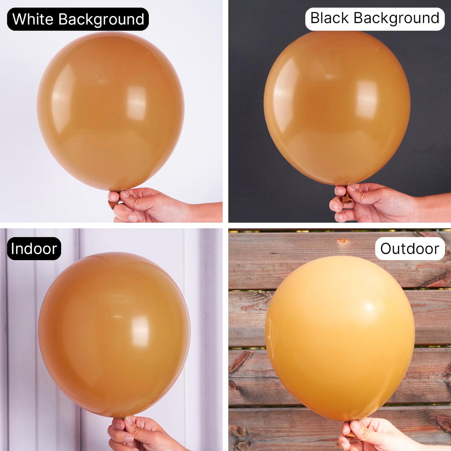 Partywoo Brown Balloons, 120 Pcs Different Sizes Pack Of 18 Inch 12 Inch 10 Inch 5 Inch, Boho Coffee Neutral Balloons Arch Kit Garland For Baby Shower Animal Birthday Party Decorations, Brown-F10