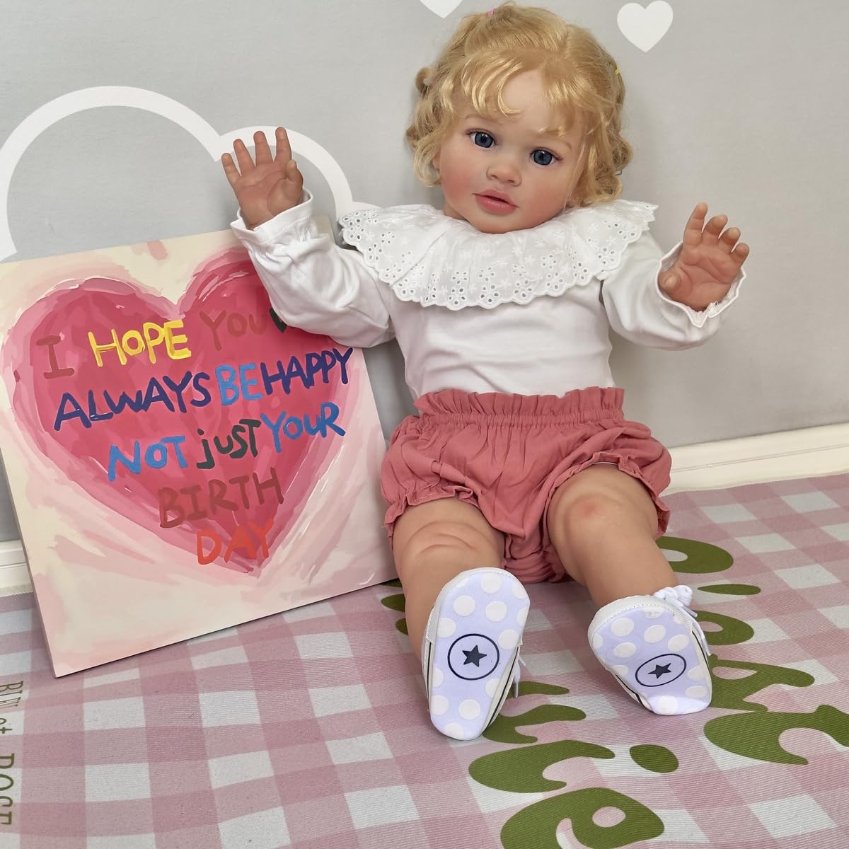 Kokomandy 26 Inch Reborn Baby Dolls Toddler Girl Doll That Look Real Life Soft Silicona Weighted Body Blonde Curly Hair Cute New