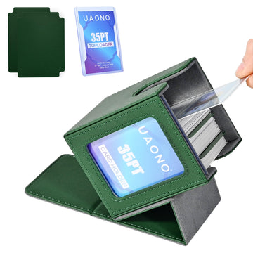 Uaono Card Deck Box With Mtg Commander Display, Deck Case Holds 100+ Double-Sleeved Cards, Trading Card Storage Box Fits Tcg/Ptc