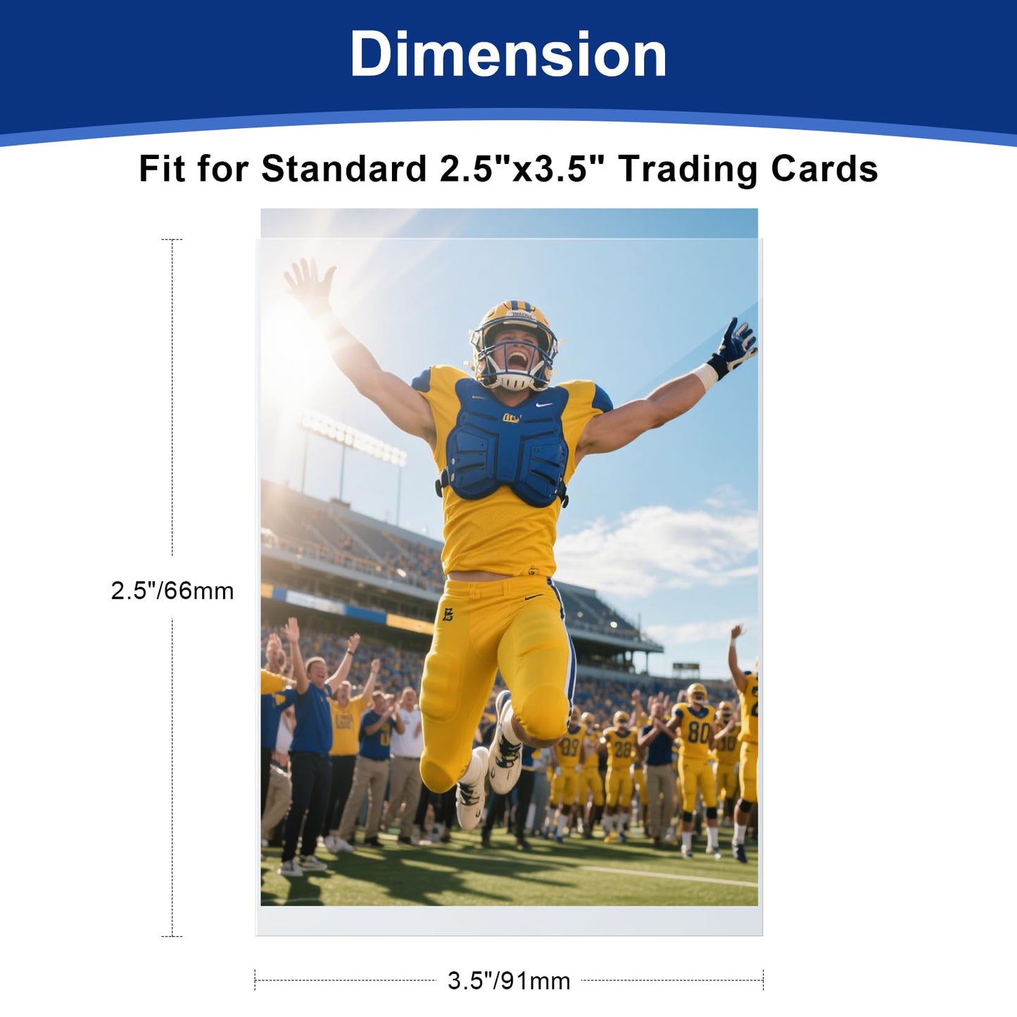100 Pcs Soft Trading Card Sleeves, Top Loading Sleeves For Standard Cards 2.5 X 3.5,Ultra-Clear Card Protector For Baseball Card