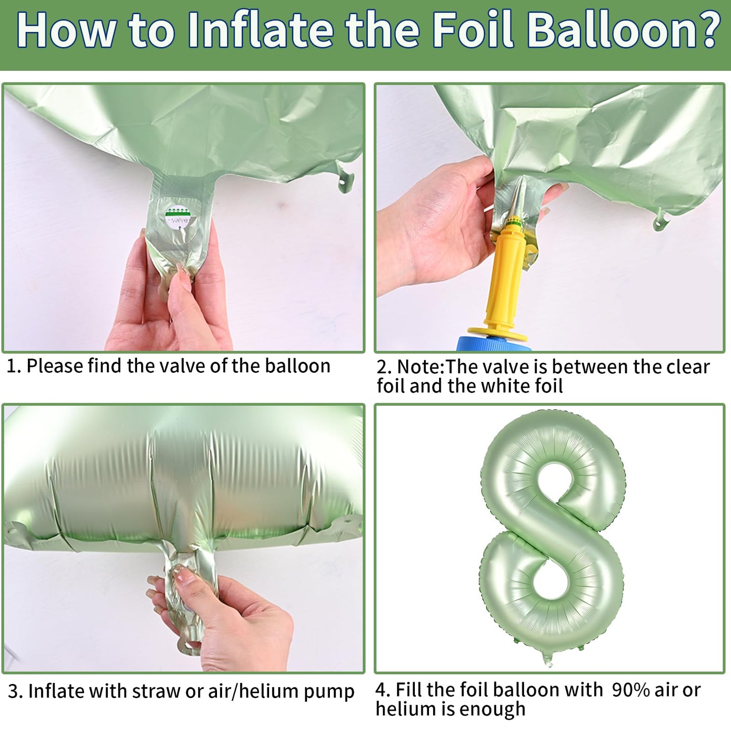Biapian 40 Inch Sage Green Number 18 Balloons, Large Foil Number 1 & 8 Balloons With 18'' Cream Brown Heart Balloons For 18Th Ye