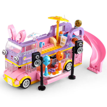 Sunhabi Bunny Camper Van Building Set For 6-12 8-12 Bus Vehicle Toy Fun Gift For Boys, Girls, And Kids Ages 6+