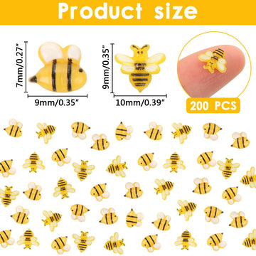 WOZADU 200 PCS Tiny Bee for Crafts Mini Resin Bee Dollhouse Miniatures Things Mini Animal for Fairy Garden Micro Landscaping Decoration