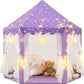 Kixinwa Purple Princess Tent For Girls, Kids Play Tent With Led Large Star Lights, Castle Playhouse Tent For Children Toddlers I