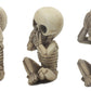 Ebros Gothic Alchemy Whimsical See Hear Speak No Evil Baby Skeletons Statue Set Of Three 4.25' High Halloween Decor Ossuary Graveyard Macabre No Evils Skulls Skeletons Skeletal Figurines
