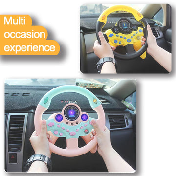Redcrab Steering Wheel Car Driving Simulated Toy With Light And Music For Kids, Pretend Driving Seat Toys,Baby Electric Early Learning Educational Toys For Boys And Girls(Orange)