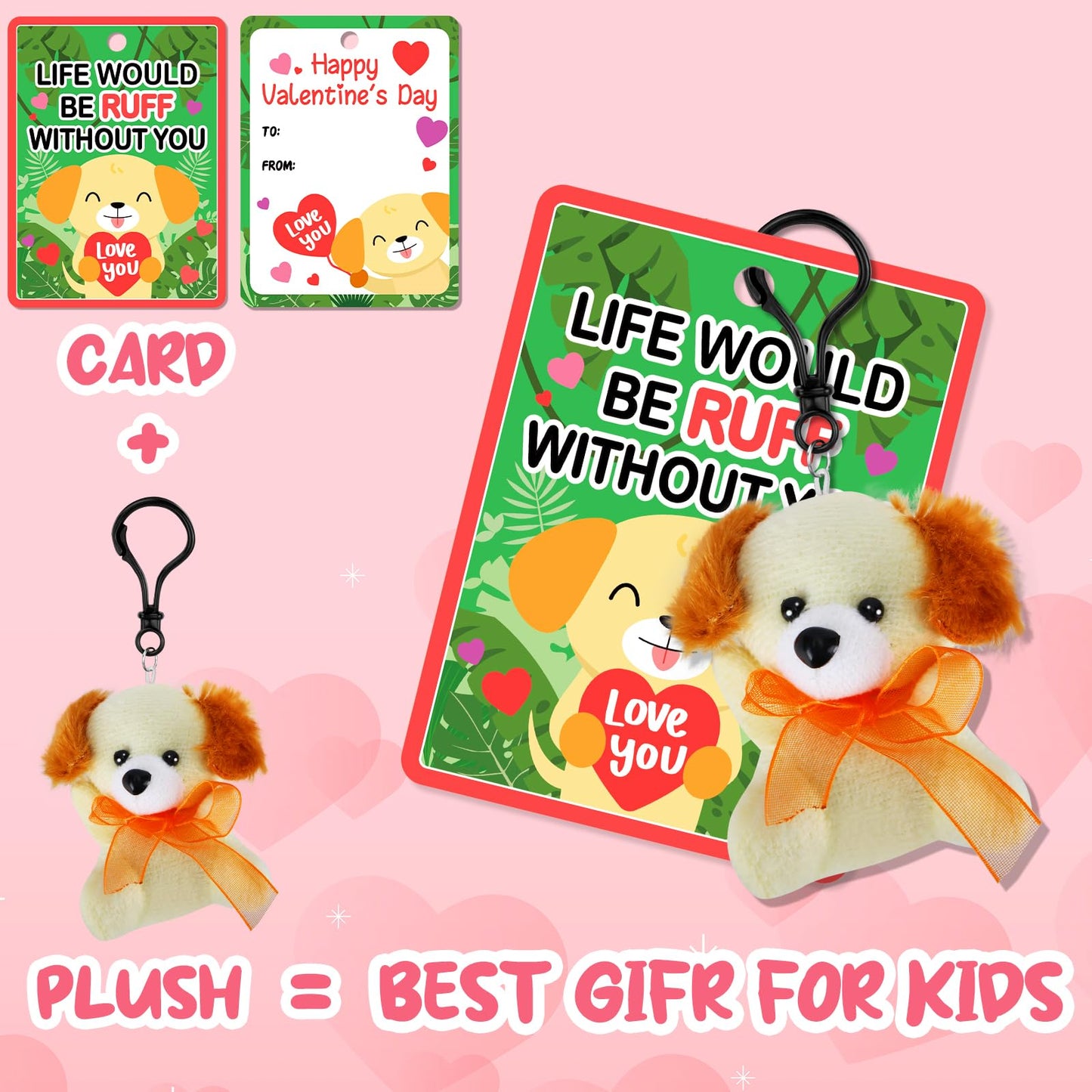 Aitbay Valentines Day Gifts Toys For Kids - 28 Packs Valentines Day Cards With Mini Animal Plush Toy Set - Valentine Exchange Cards Gift Classroom Prize Party Favors School Rewards Gift Exchange