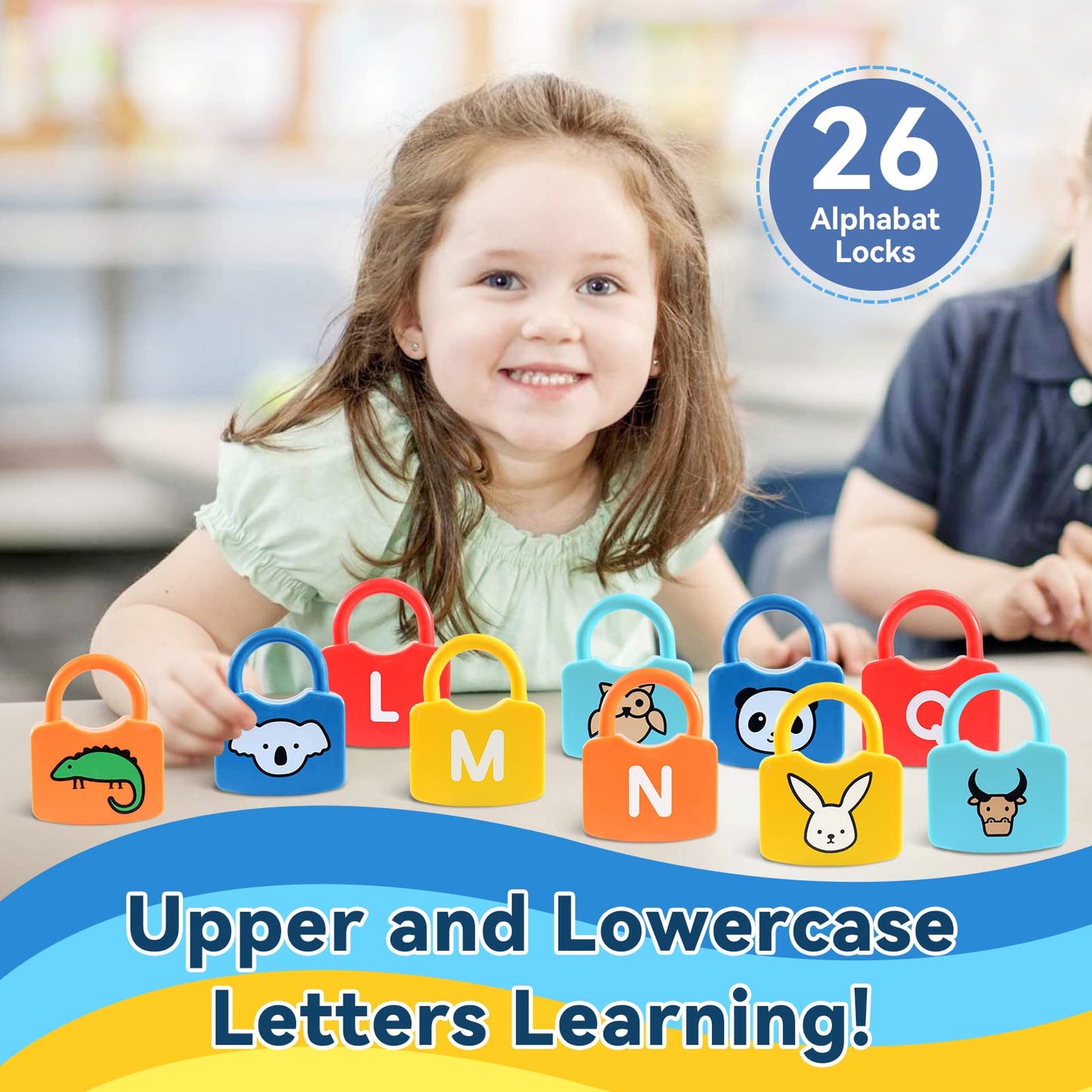 Yydeek Montessori Toys For 3 Year Old, Preschool Activities Toys Games For Toddler, Lock And Key Counting Toys For Toddlers, Math Manipulatives For Preschool Kindergarten Alphabet Learning