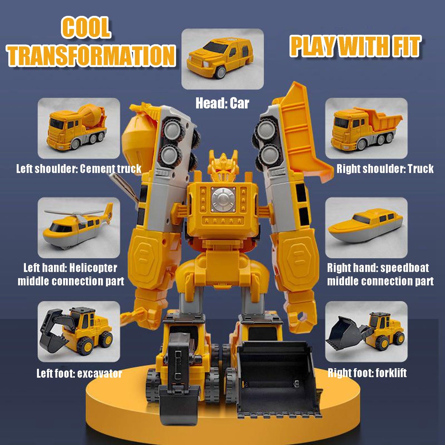 Magnetic Transform Engineering Car Assembled Toys,Toy Construction Vehicles With Storage Box,Magnetic Blocks For Kids Age 3-5 4-
