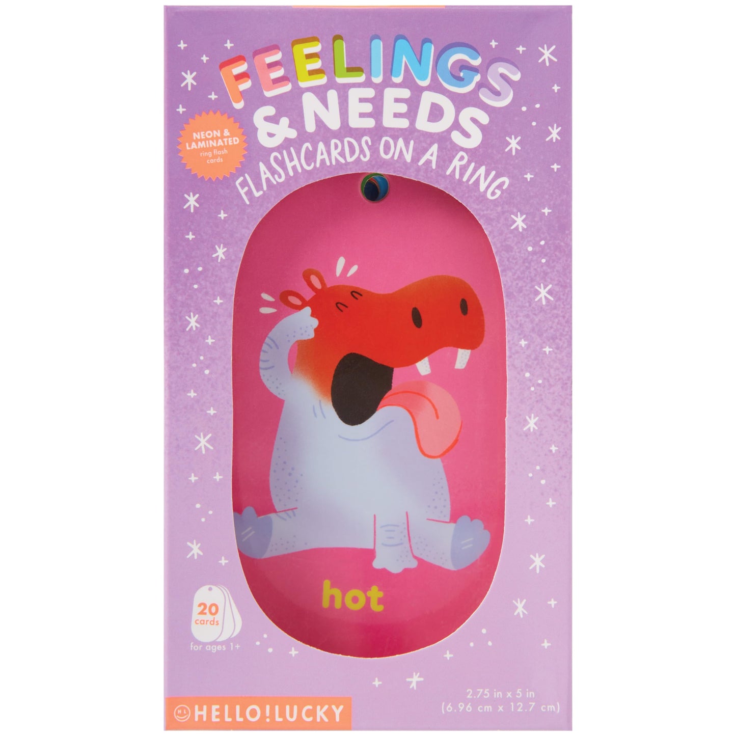 Hello!Lucky For C.R. Gibson: Feelings And Needs Flashcards On A Ring - 20 Educational Cards For Social Emotional Learning - For