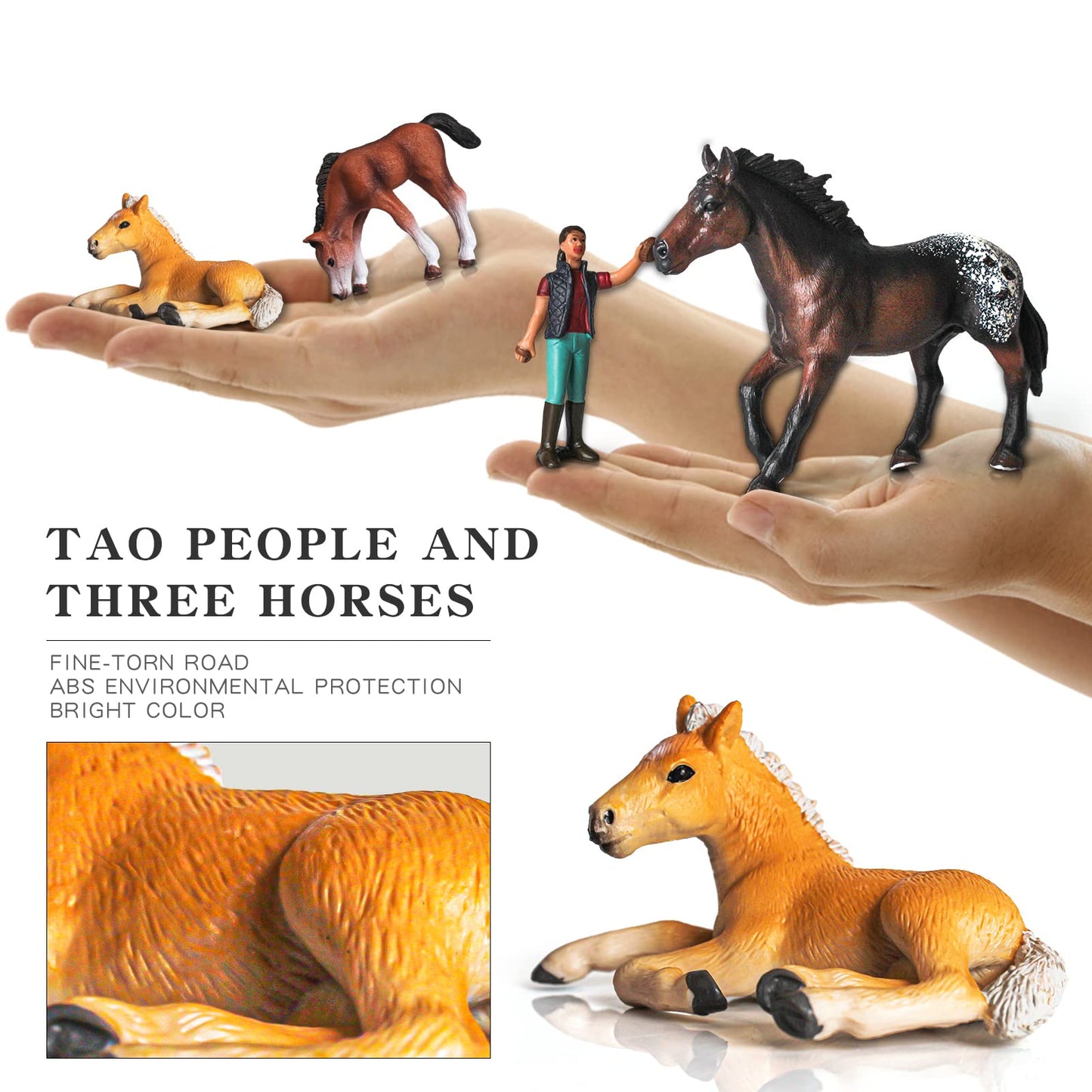 Lc Joycre Realistic 4 Pcs Appaloosa Horse Figurines Farm Animal Arabian Horse Figures Set Araloosa Model Racecourse Club Animals