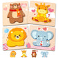 Valentines Toys Gifts For Kids Toddlers - 4 Pack Wooden Puzzles With Animals Design, Valentine Party Favors For Boys Girls, Kids