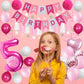 Sweet 5Th Birthday Decorations For Girls, Pink And White 5 Happy Birthday Balloons,5Th Birthday Party Supplies For Daughter Her